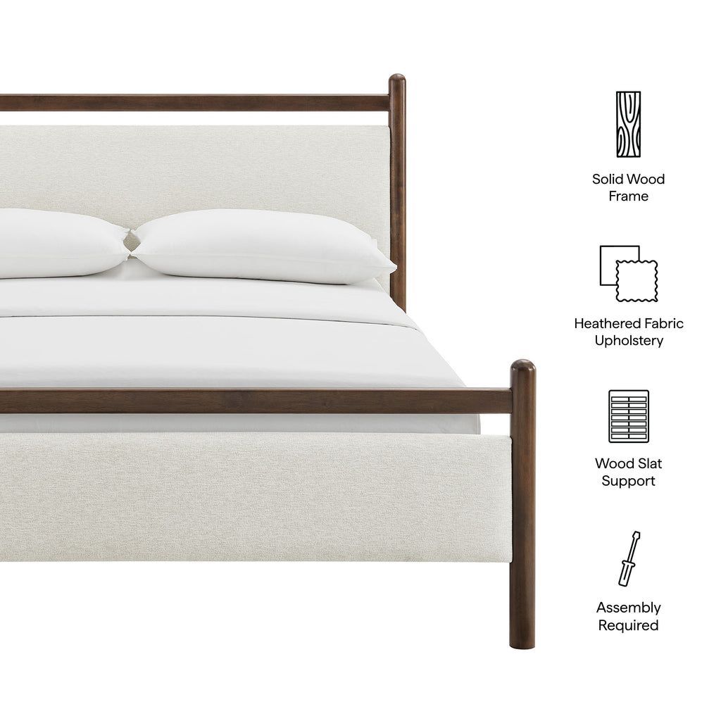 Ginny King Size Platform Bed Frame - Wenge Heathered Ivory