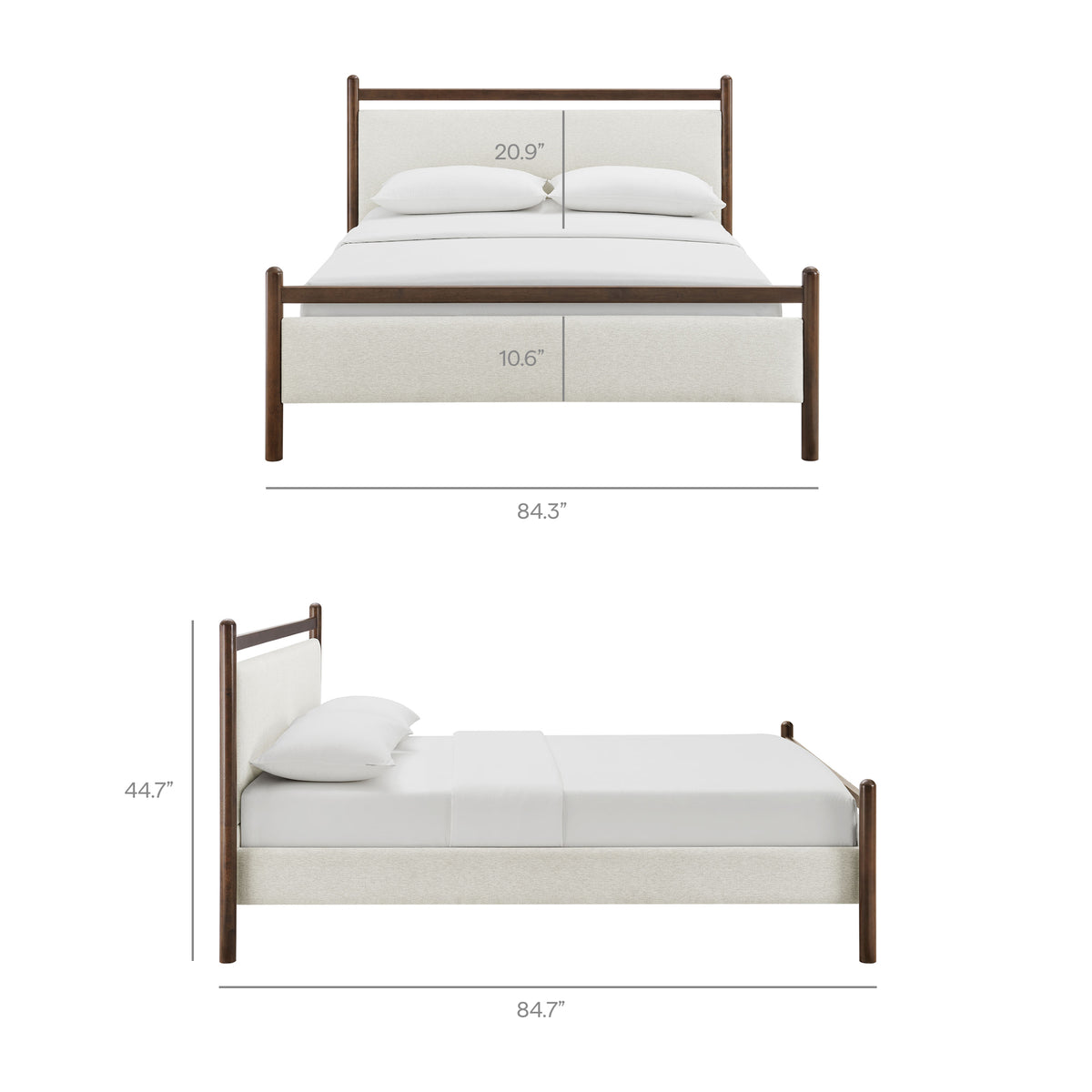 Ginny King Size Platform Bed Frame - Wenge Heathered Ivory
