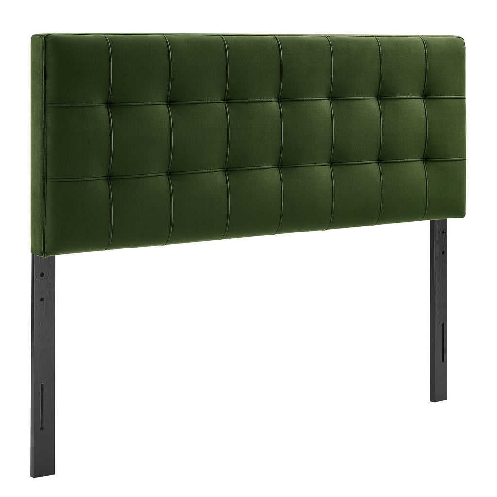 Lily Stain-Resistant Performance Velvet Full Size Headboard - Moss Green