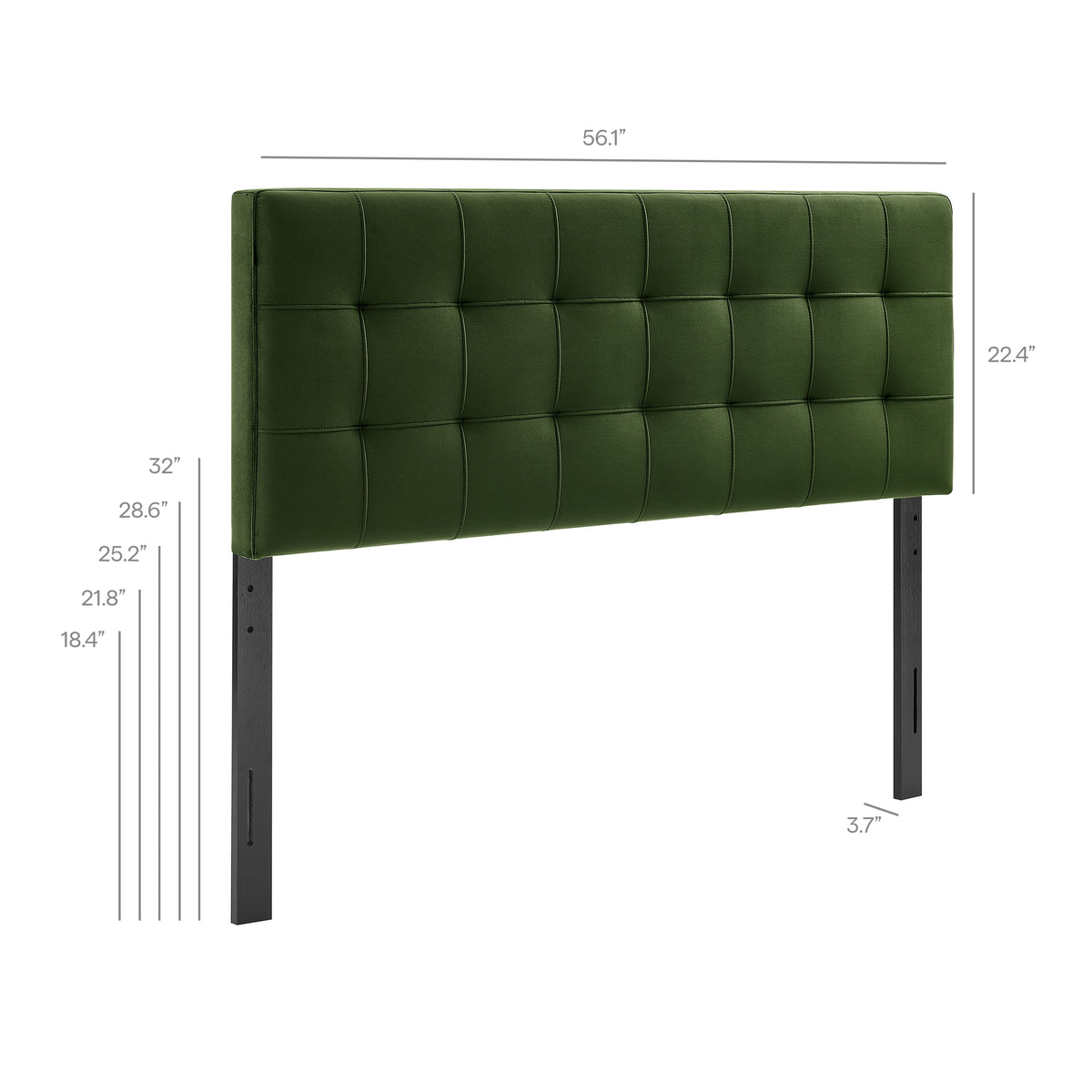 Lily Stain-Resistant Performance Velvet Full Size Headboard - Moss Green