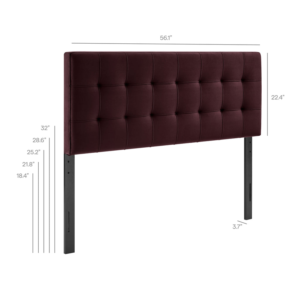 Lily Stain-Resistant Performance Velvet Full Size Headboard - Mulberry