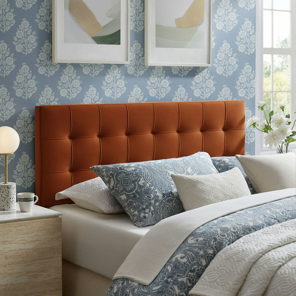 Lily Stain-Resistant Performance Velvet Full Size Headboard - Rust