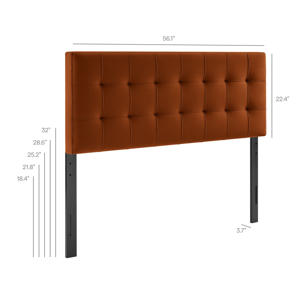 Lily Stain-Resistant Performance Velvet Full Size Headboard - Rust