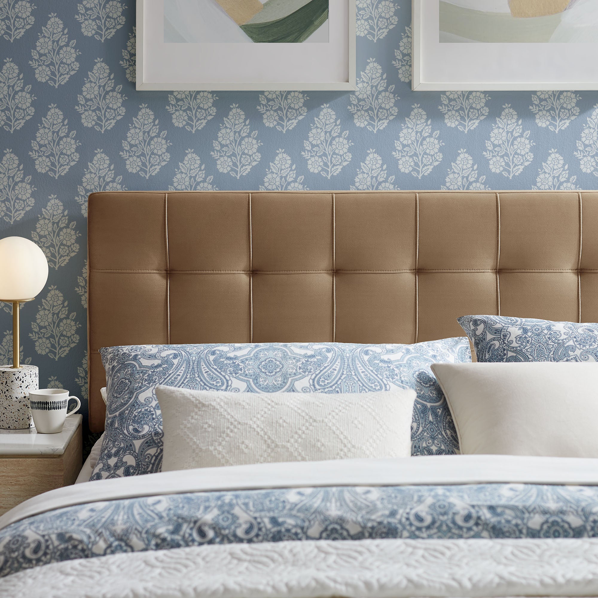 Lily Stain-Resistant Performance Velvet Full Size Headboard - Taupe