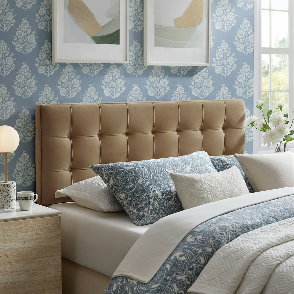 Lily Stain-Resistant Performance Velvet Full Size Headboard - Taupe