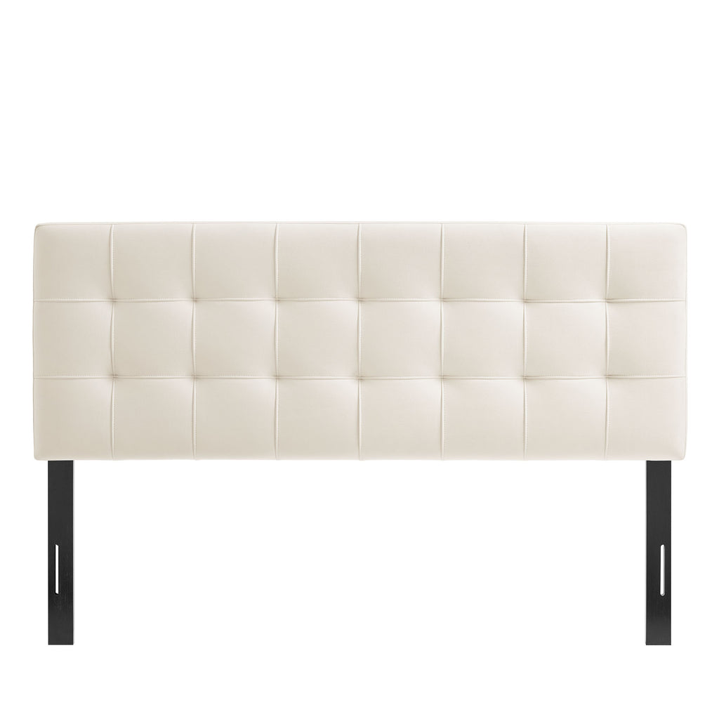 Lily Stain-Resistant Performance Velvet Queen Size Headboard - Alabaster