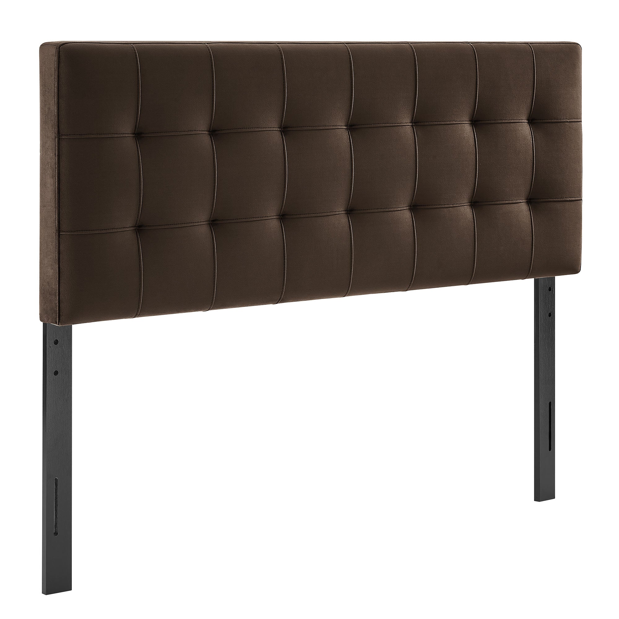 Lily Stain-Resistant Performance Velvet Queen Size Headboard - Chocolate Brown