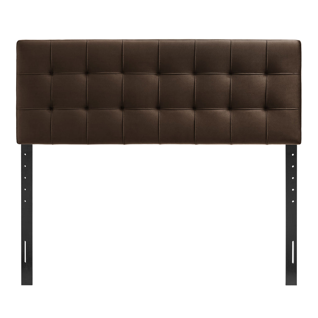 Lily Stain-Resistant Performance Velvet Queen Size Headboard - Chocolate Brown