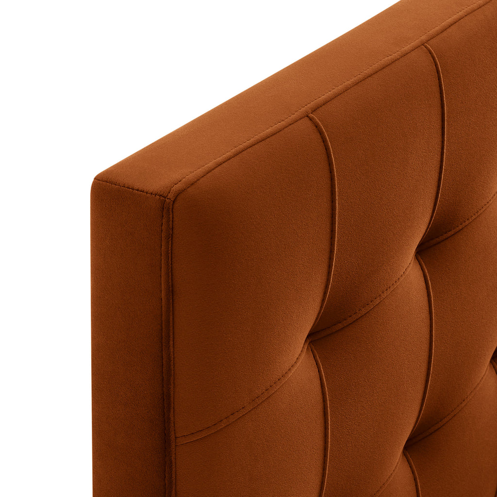 Lily Stain-Resistant Performance Velvet Queen Size Headboard - Rust