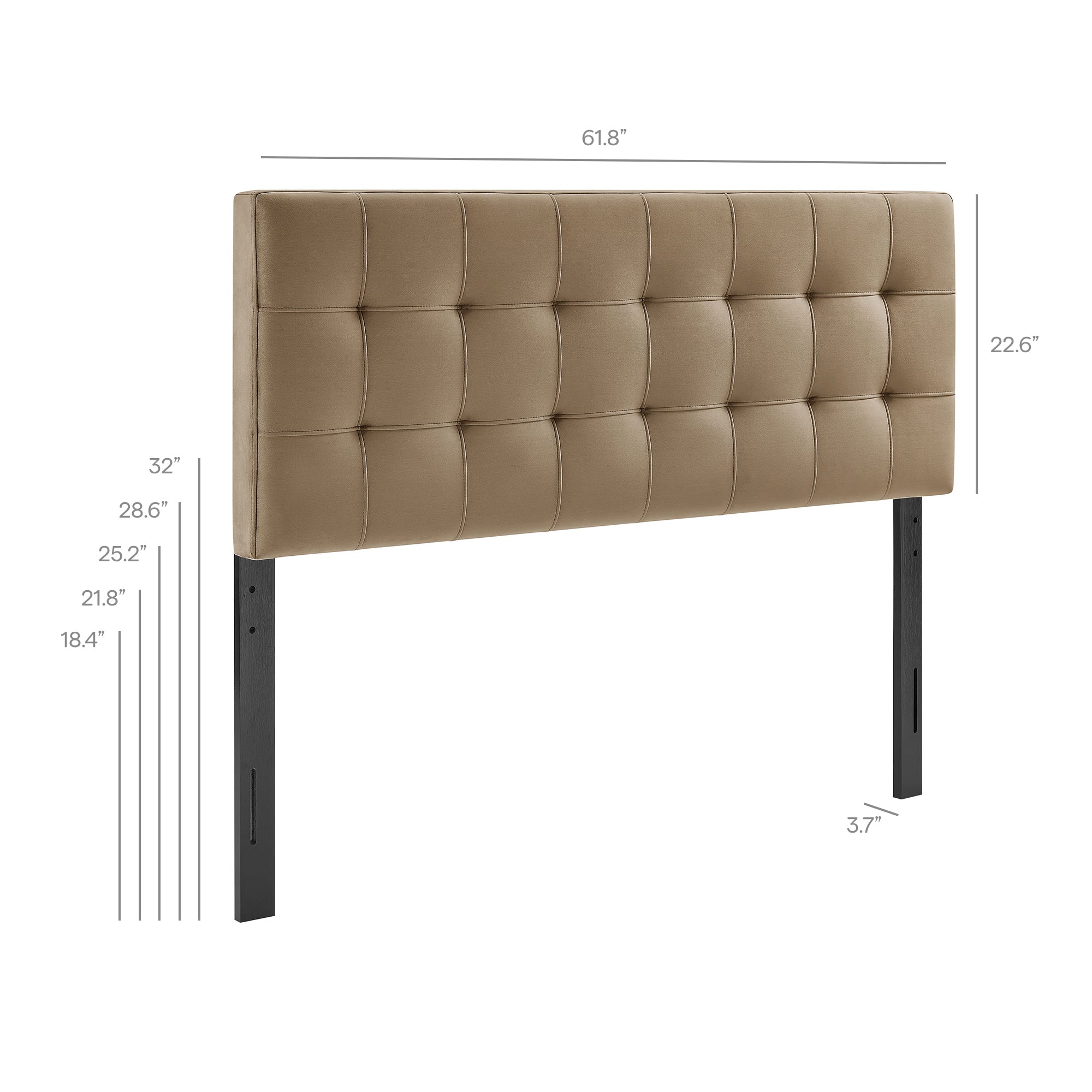 Lily Stain-Resistant Performance Velvet Queen Size Headboard - Taupe