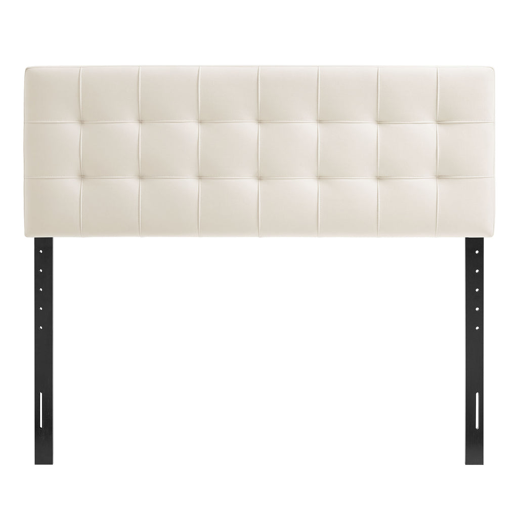 Lily Stain-Resistant Performance Velvet King Size Headboard - Alabaster