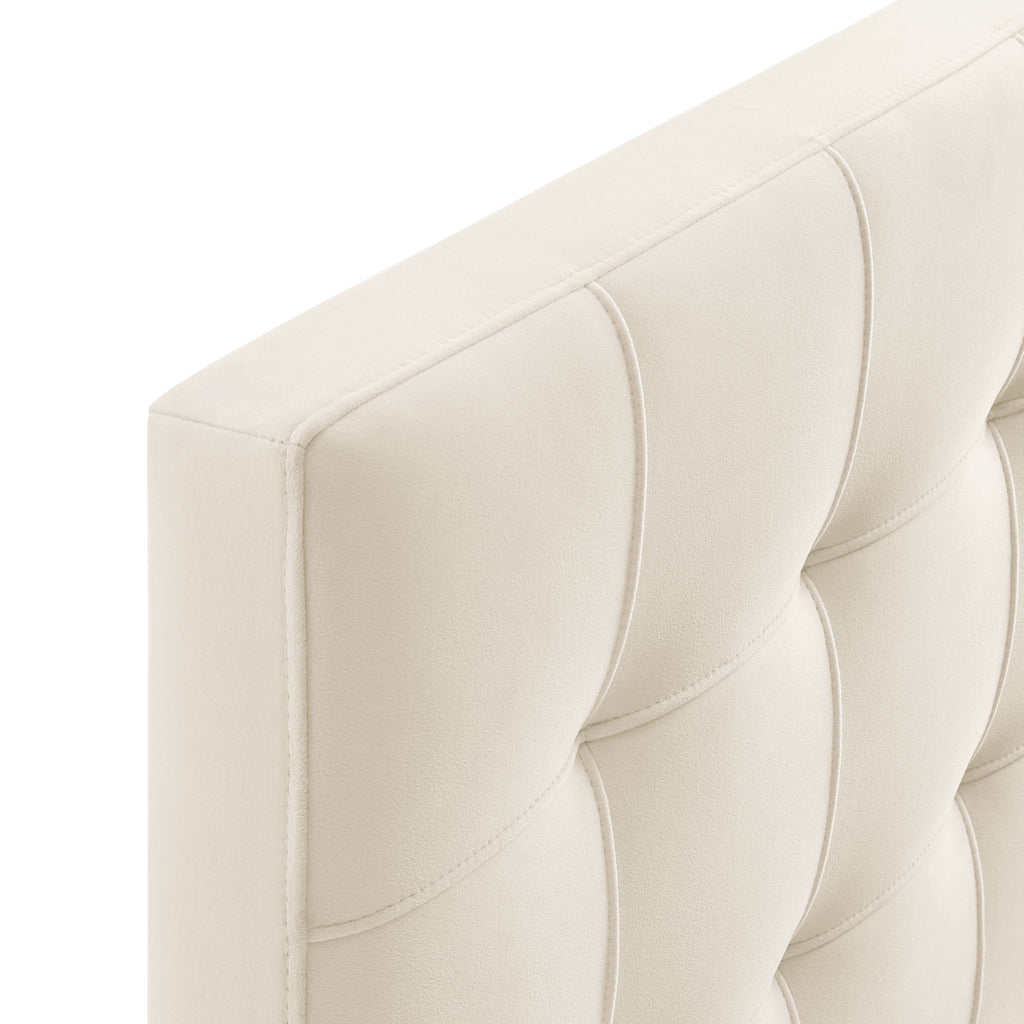 Lily Stain-Resistant Performance Velvet King Size Headboard - Alabaster
