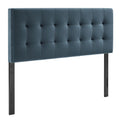 Lily Stain-Resistant Performance Velvet King Size Headboard - Cadet Blue