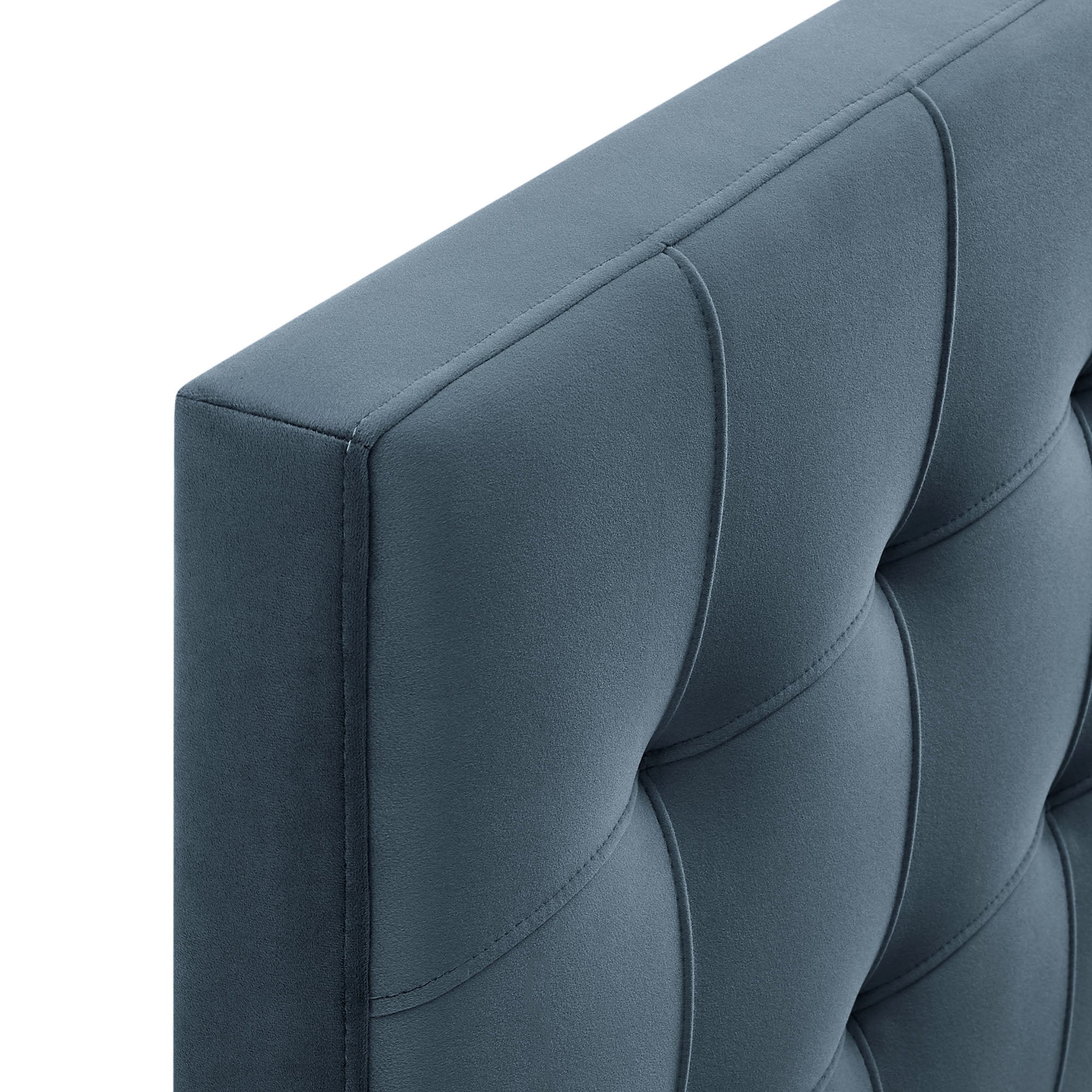 Lily Stain-Resistant Performance Velvet King Size Headboard - Cadet Blue