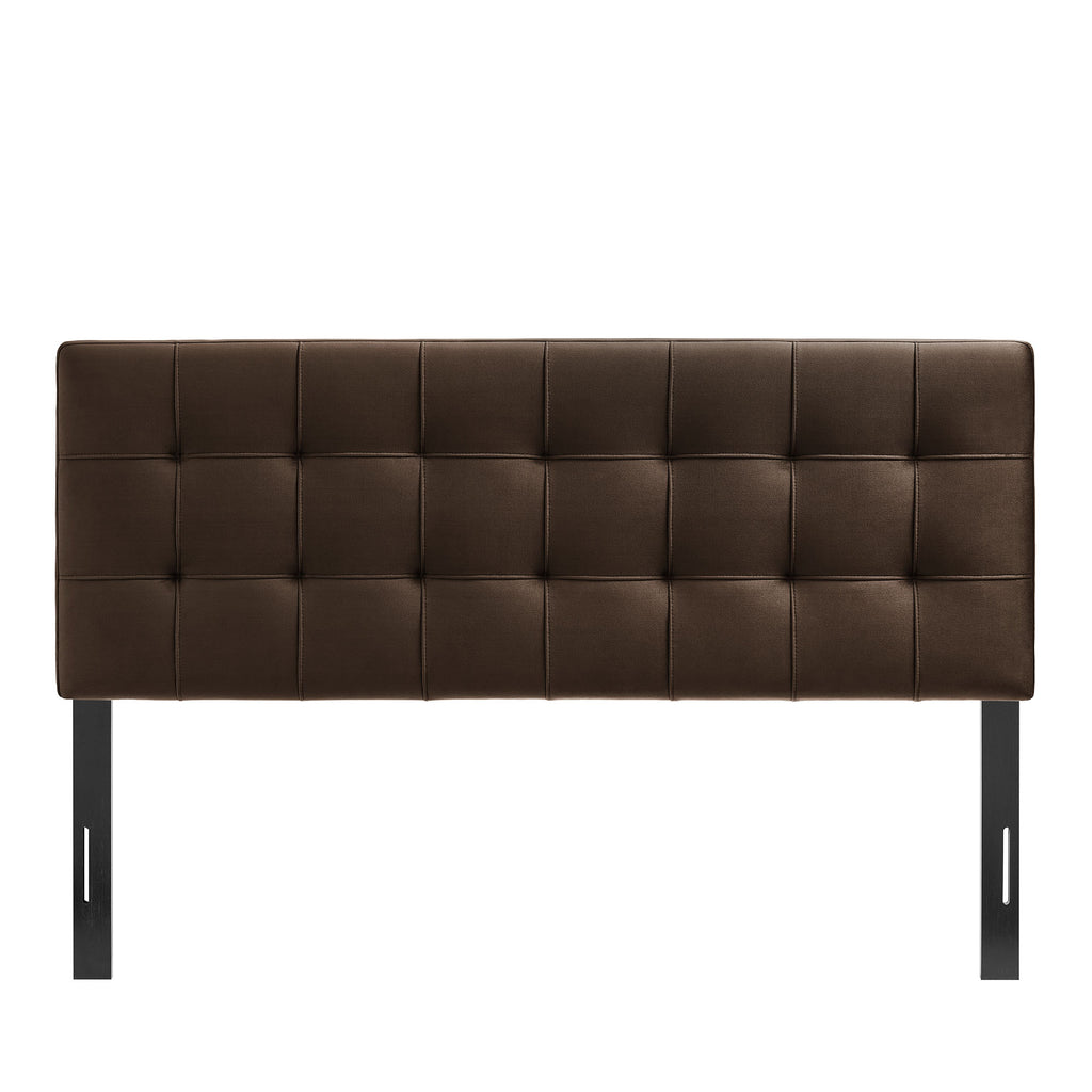 Lily Stain-Resistant Performance Velvet King Size Headboard - Chocolate Brown