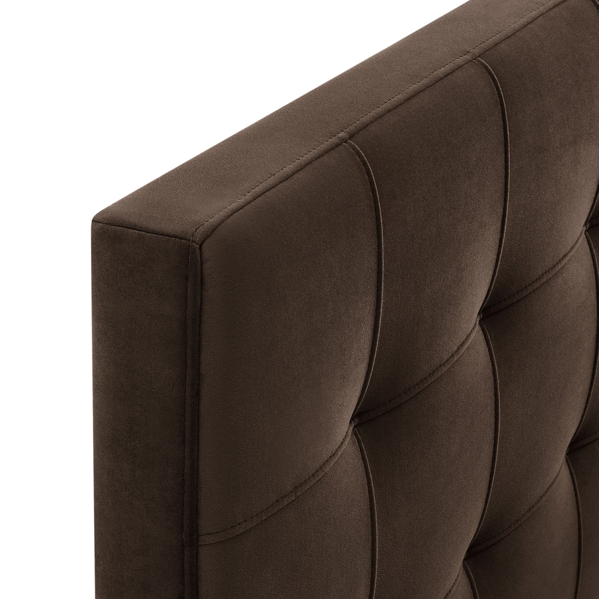 Lily Stain-Resistant Performance Velvet King Size Headboard - Chocolate Brown