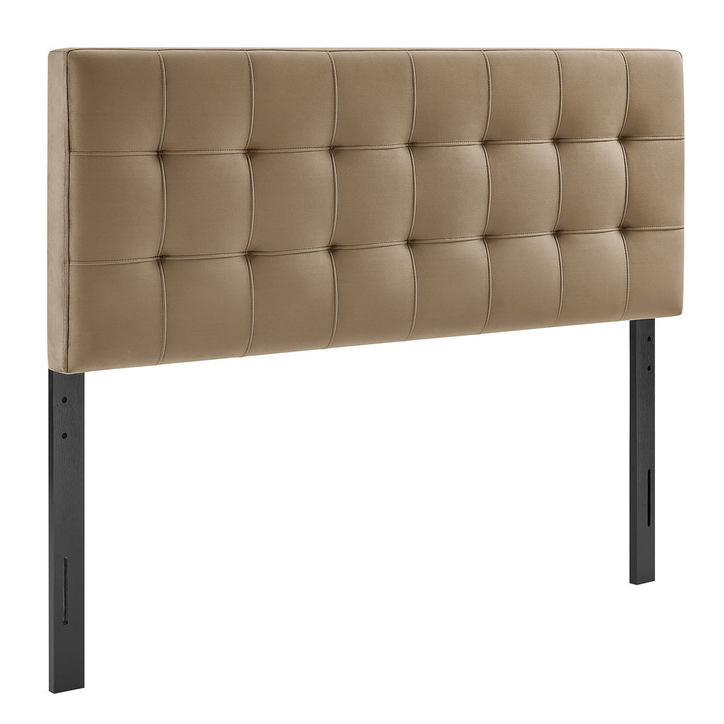 Lily Stain-Resistant Performance Velvet King Size Headboard - Taupe