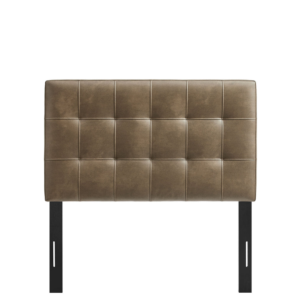 Lily Vegan Leather Twin Size Headboard - Mushroom