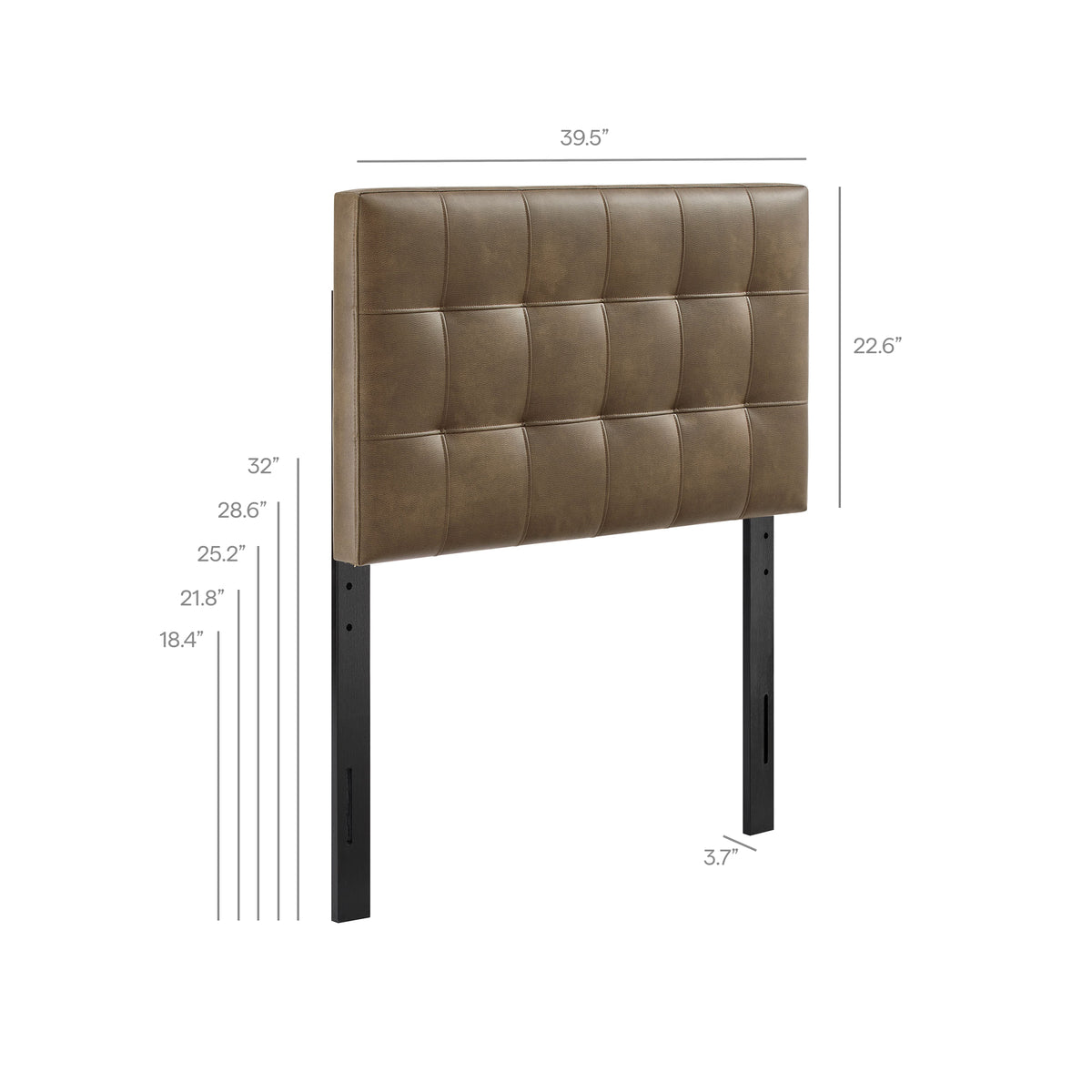 Lily Vegan Leather Twin Size Headboard - Mushroom
