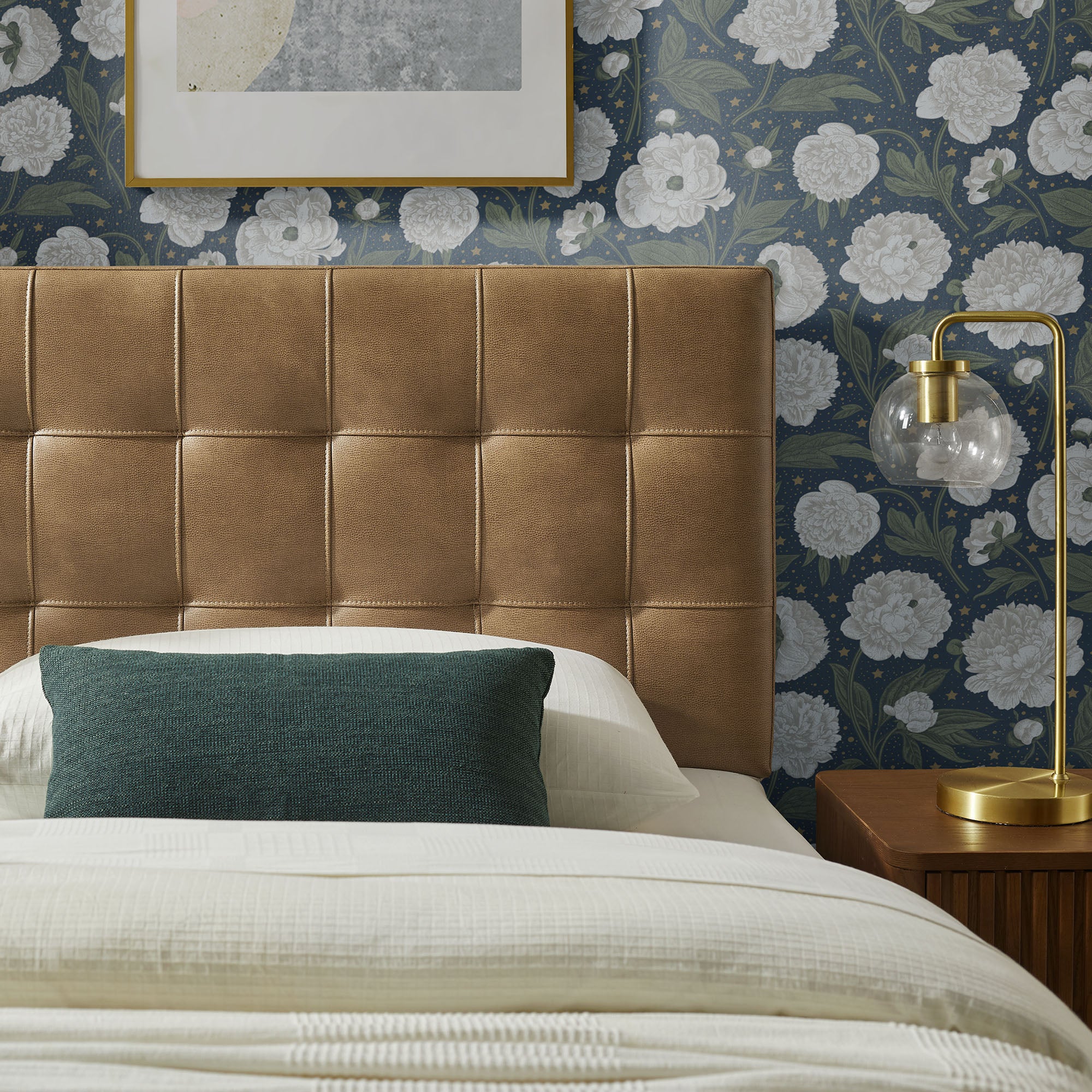 Lily Vegan Leather Twin Size Headboard - Toast