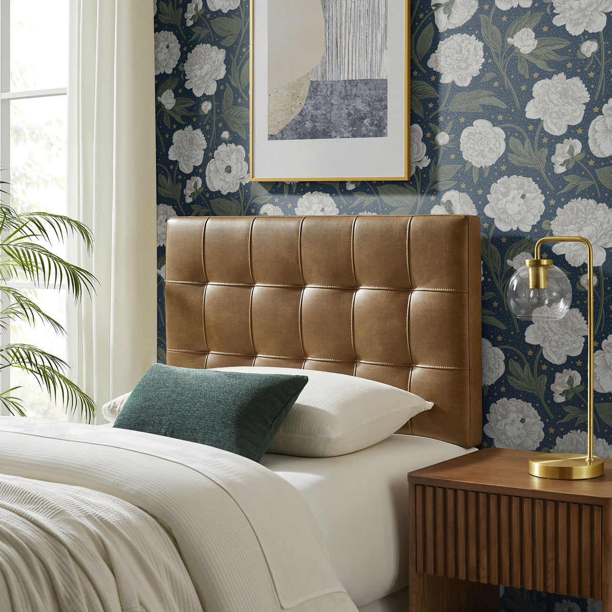 Lily Vegan Leather Twin Size Headboard - Toast