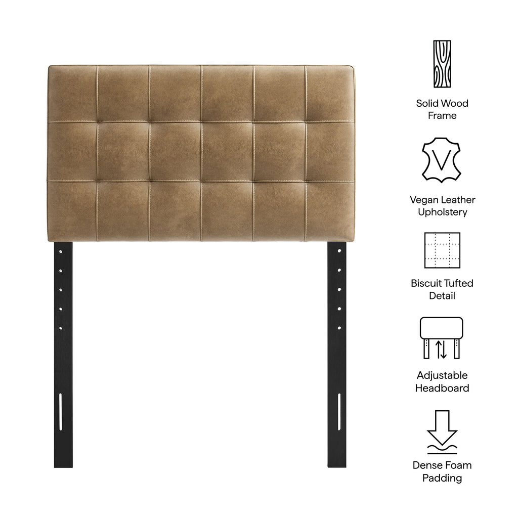 Lily Vegan Leather Twin Size Headboard - Toast