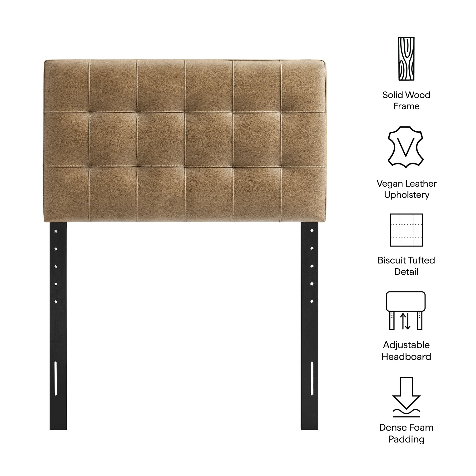 Lily Vegan Leather Twin Size Headboard - Toast