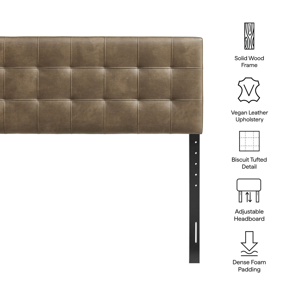 Lily Vegan Leather Full Size Headboard - Mushroom