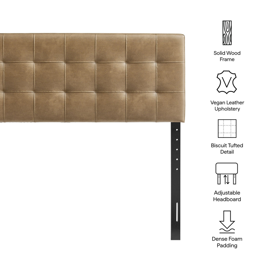 Lily Vegan Leather Full Size Headboard - Toast