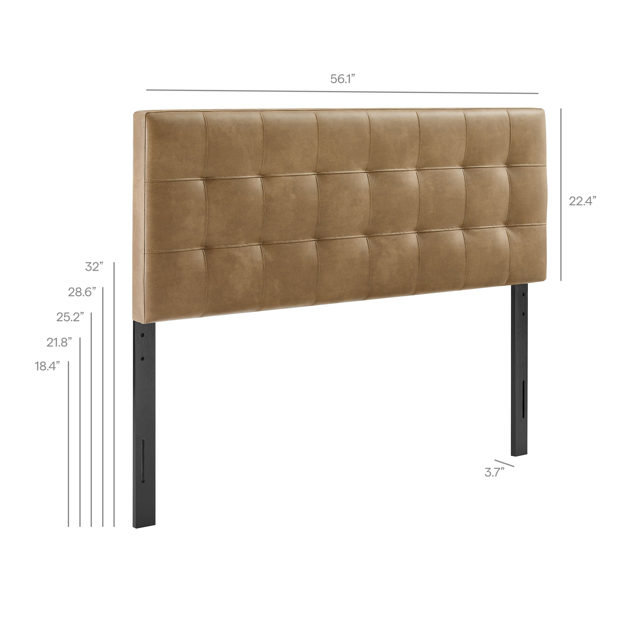 Lily Vegan Leather Full Size Headboard - Toast
