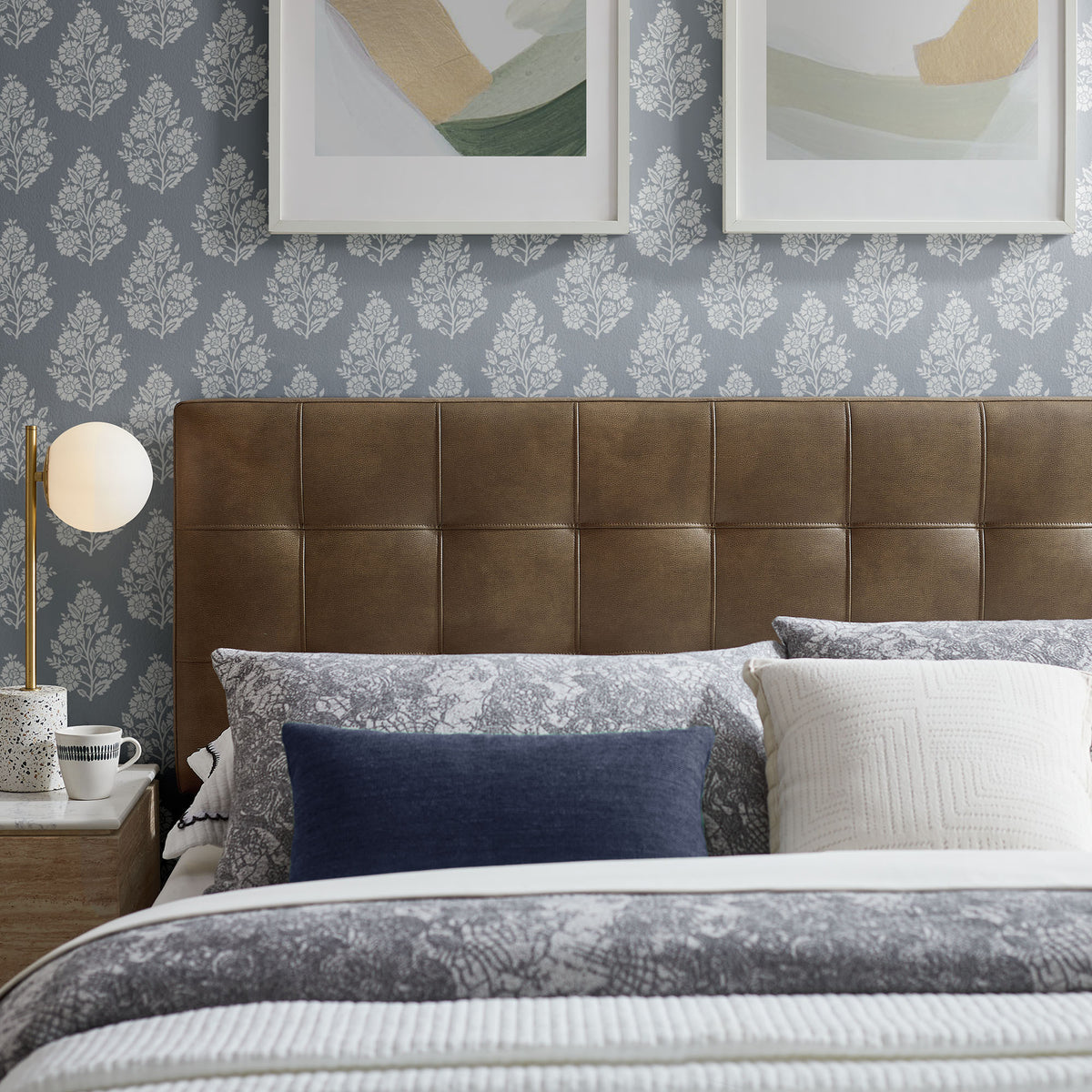 Lily Vegan Leather King Size Headboard - Mushroom