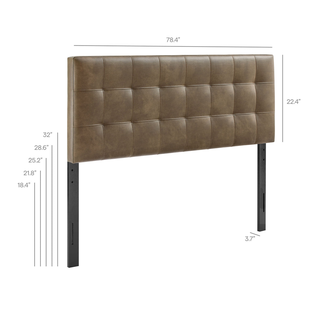 Lily Vegan Leather King Size Headboard - Mushroom
