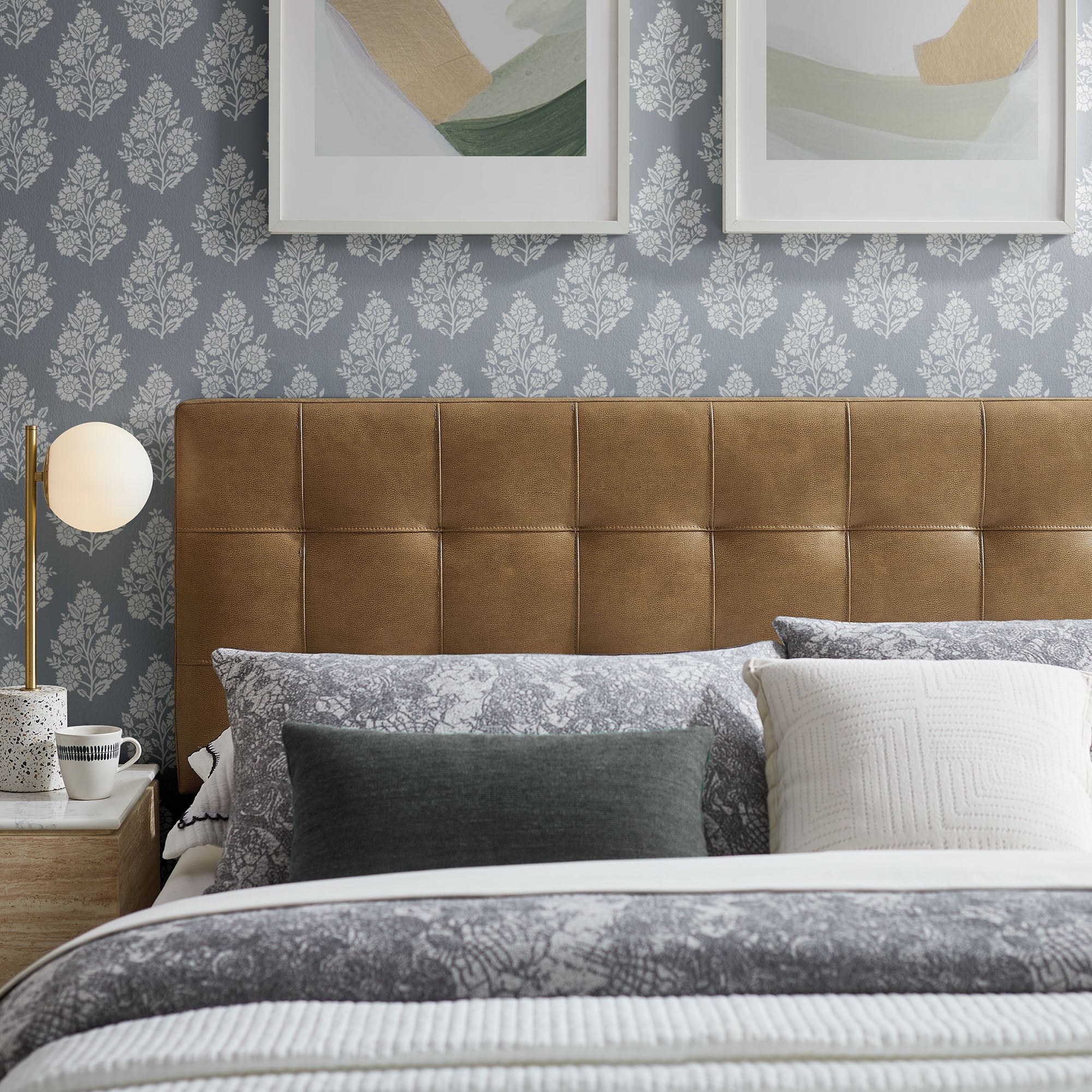 Lily Vegan Leather King Size Headboard - Toast