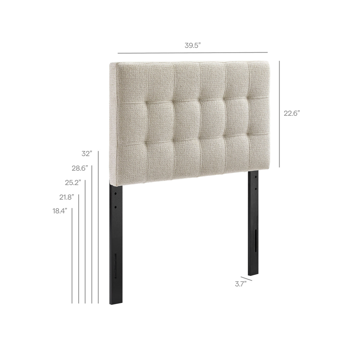 Lily Upholstered Twin Size Headboard - Dove
