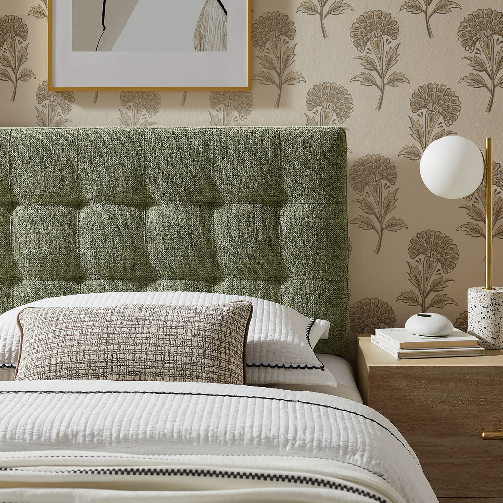Lily Upholstered Twin Size Headboard - Leaf