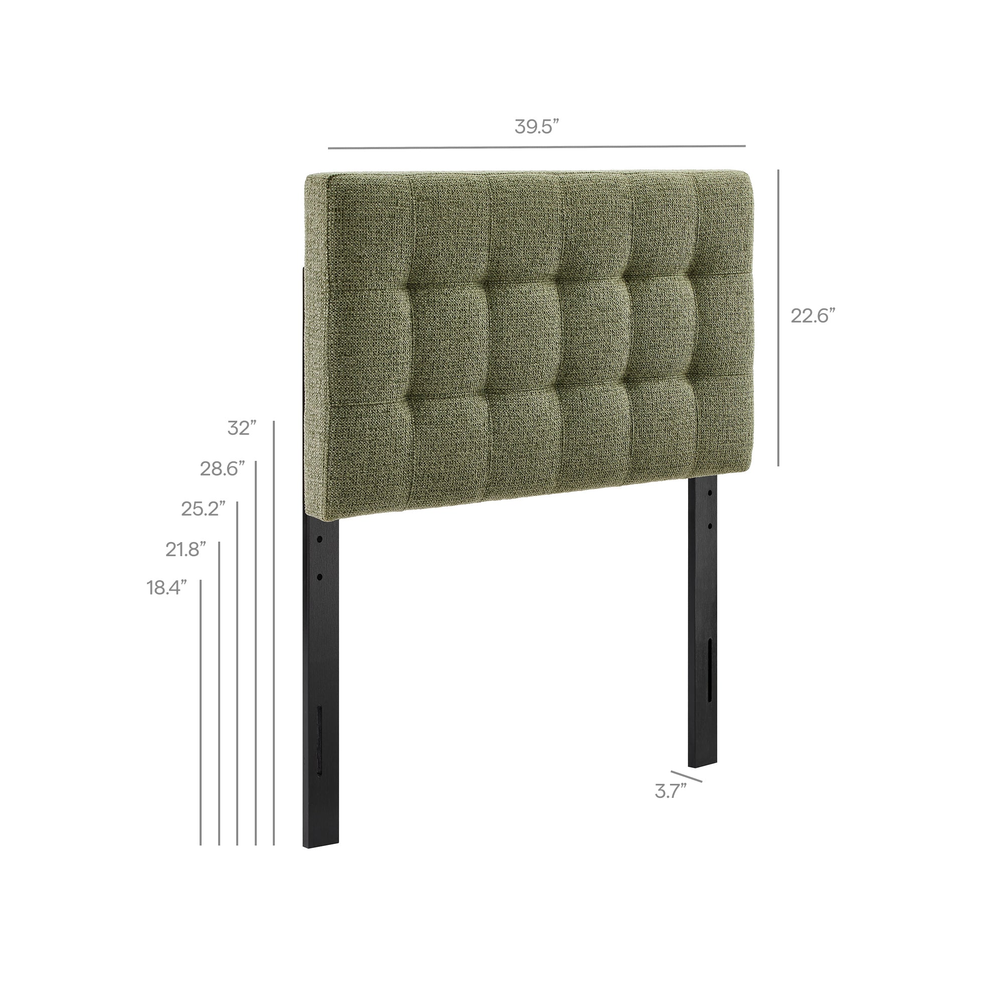 Lily Upholstered Twin Size Headboard - Leaf