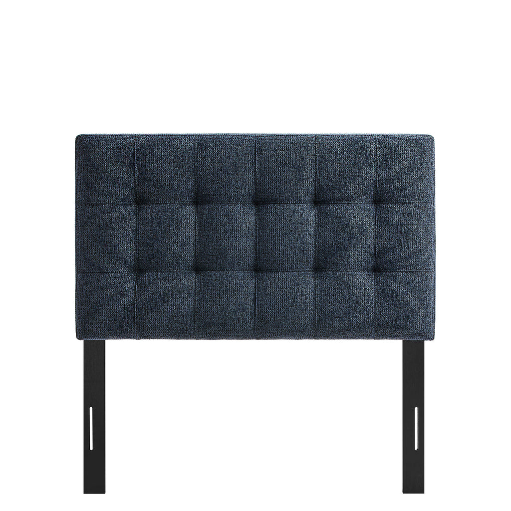 Lily Upholstered Twin Size Headboard - Navy Chenille