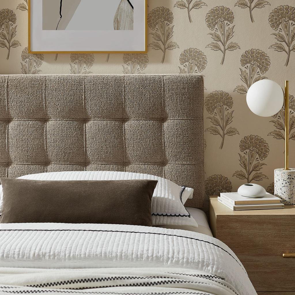 Lily Upholstered Twin Size Headboard - Taupe