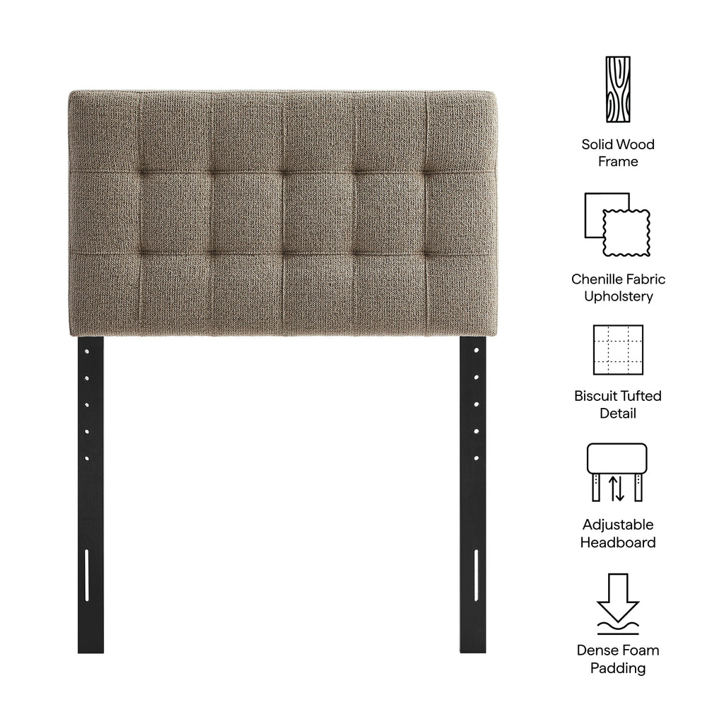Lily Upholstered Twin Size Headboard - Taupe