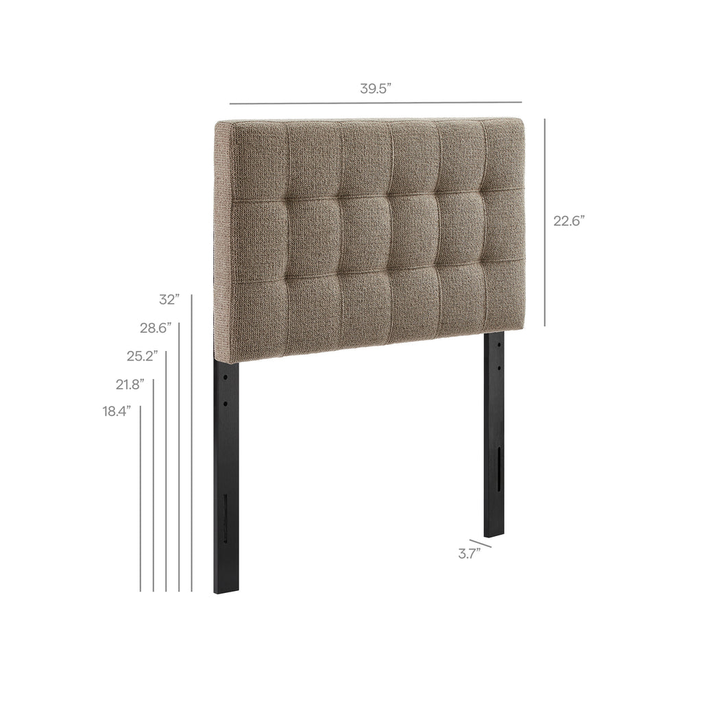 Lily Upholstered Twin Size Headboard - Taupe