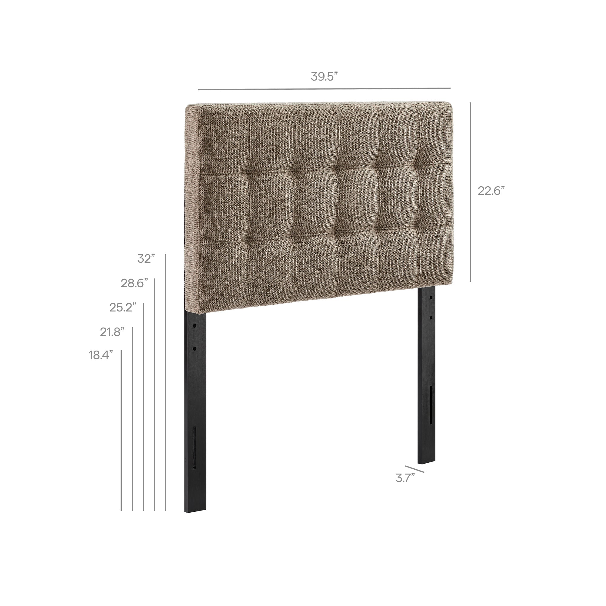 Lily Upholstered Twin Size Headboard - Taupe