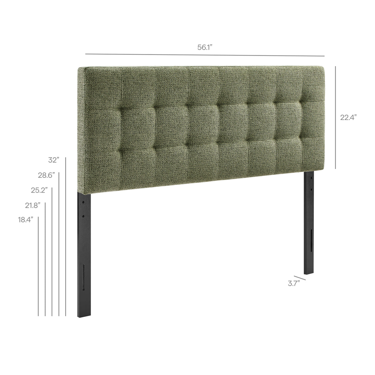 Lily Upholstered Full Size Headboard - Leaf