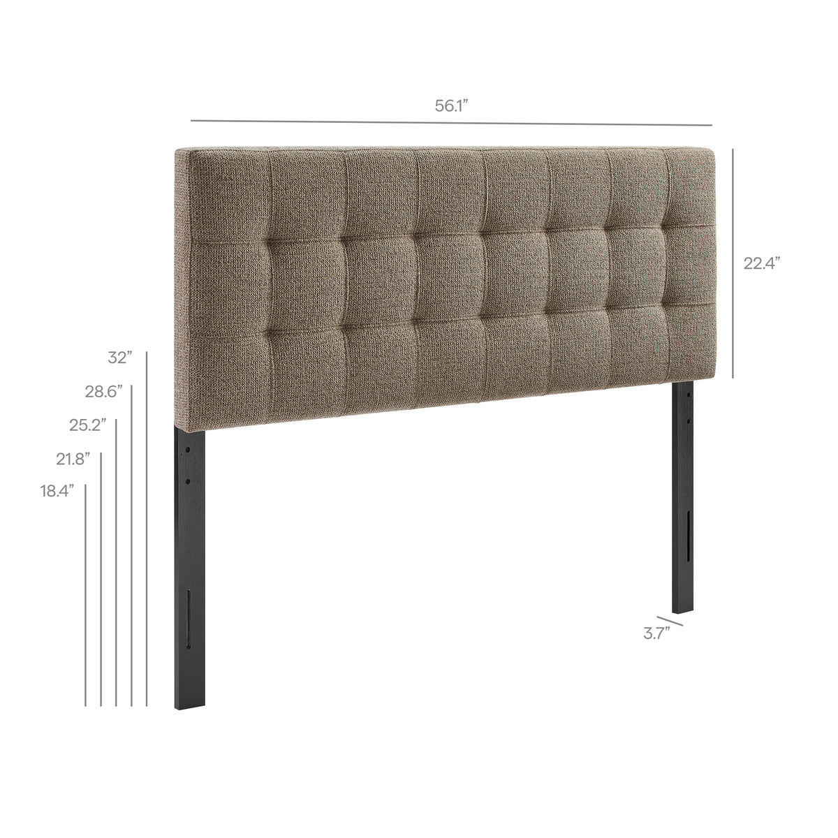 Lily Upholstered Full Size Headboard - Taupe