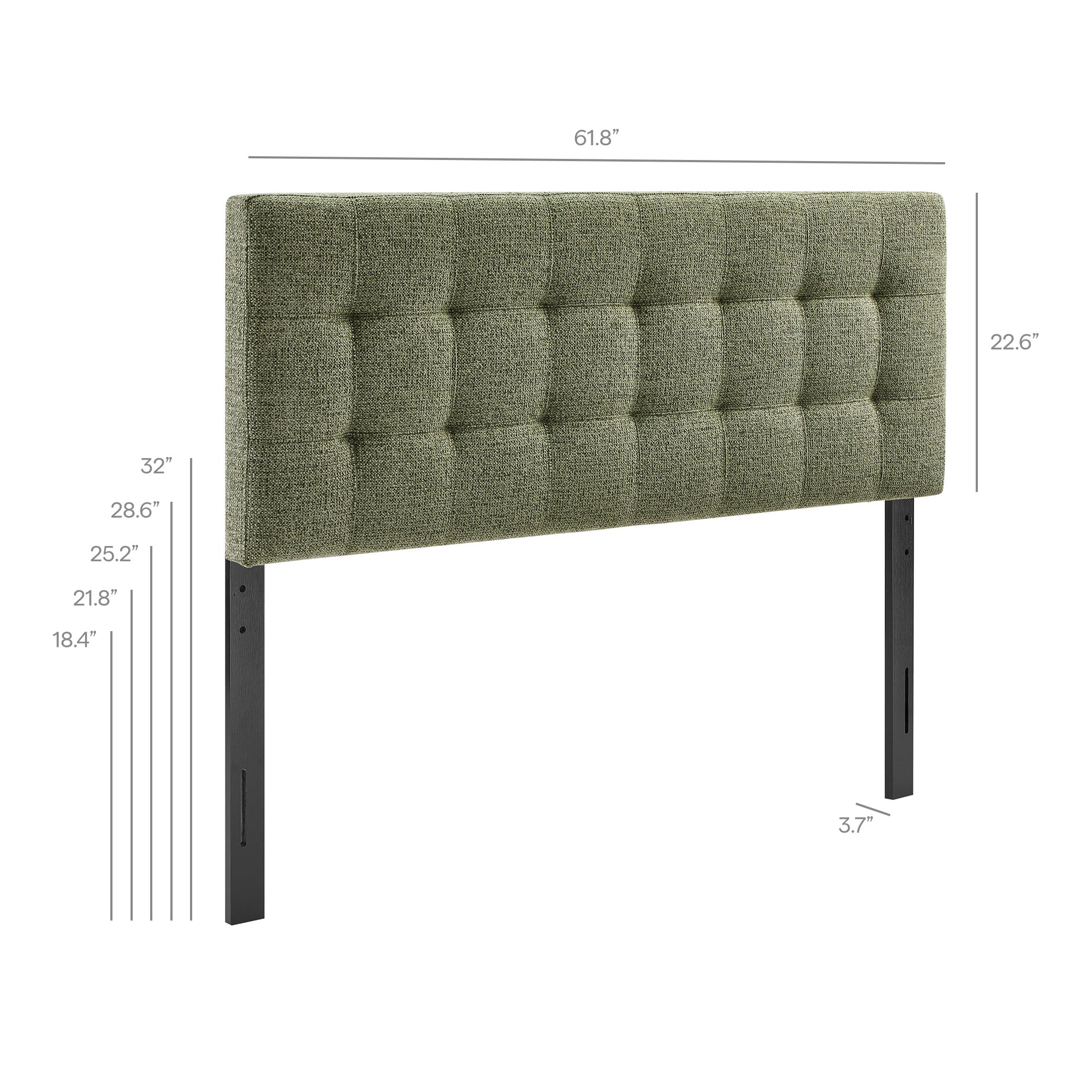 Lily Upholstered Queen Size Headboard - Leaf