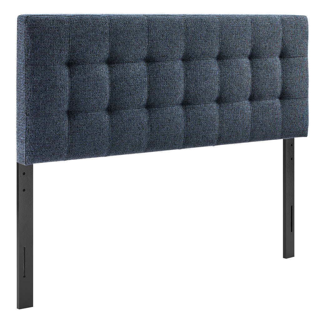 Lily Upholstered Queen Size Headboard - Navy Chenille