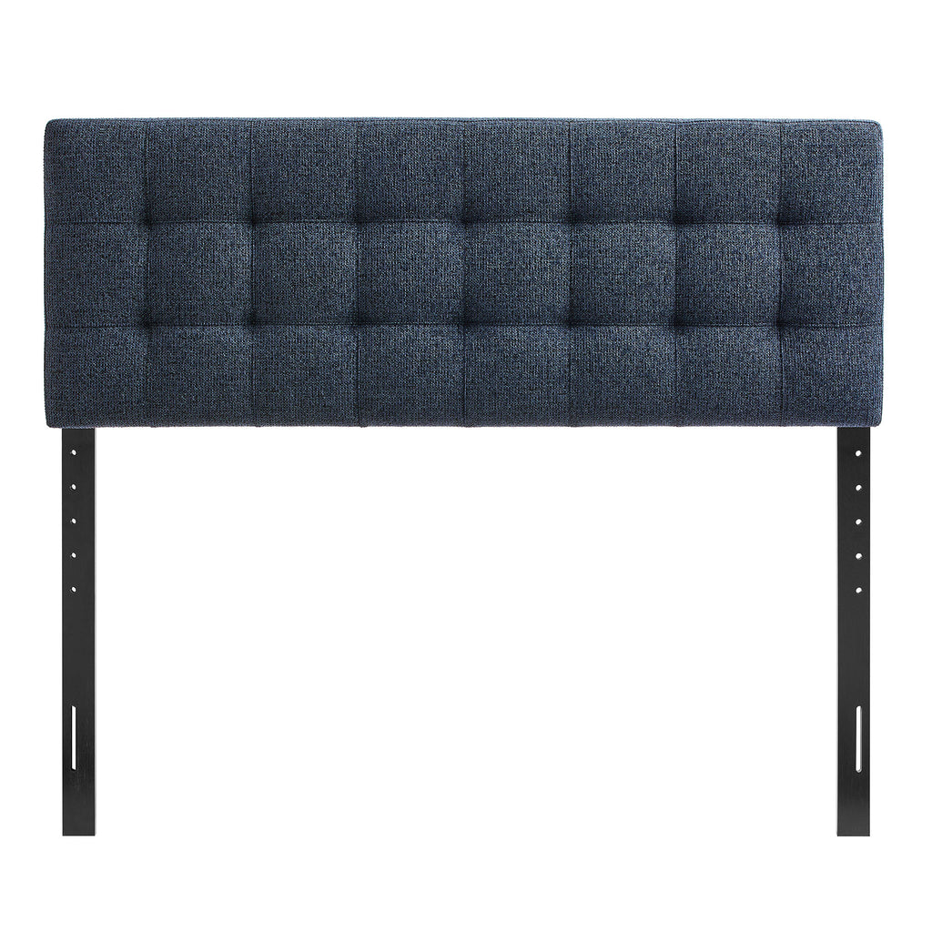 Lily Upholstered Queen Size Headboard - Navy Chenille