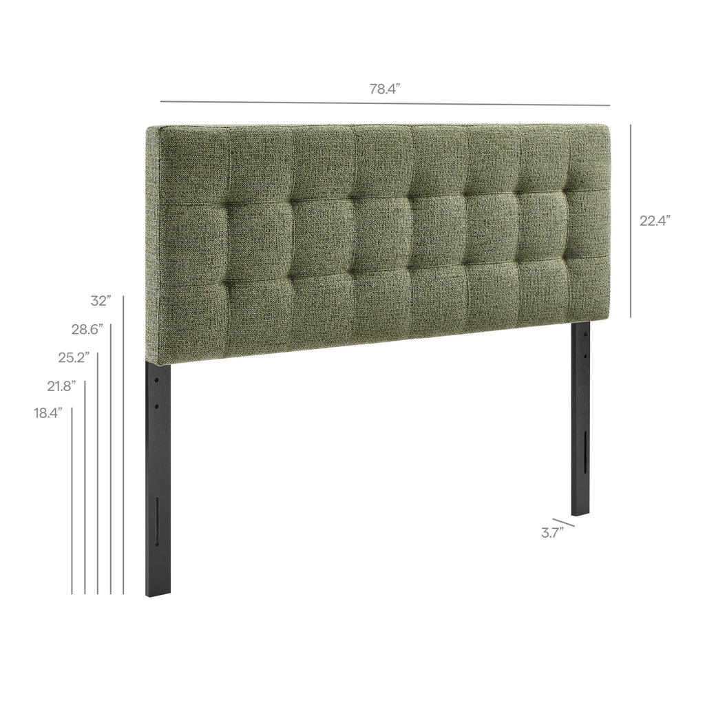 Lily Upholstered King Size Headboard - Leaf