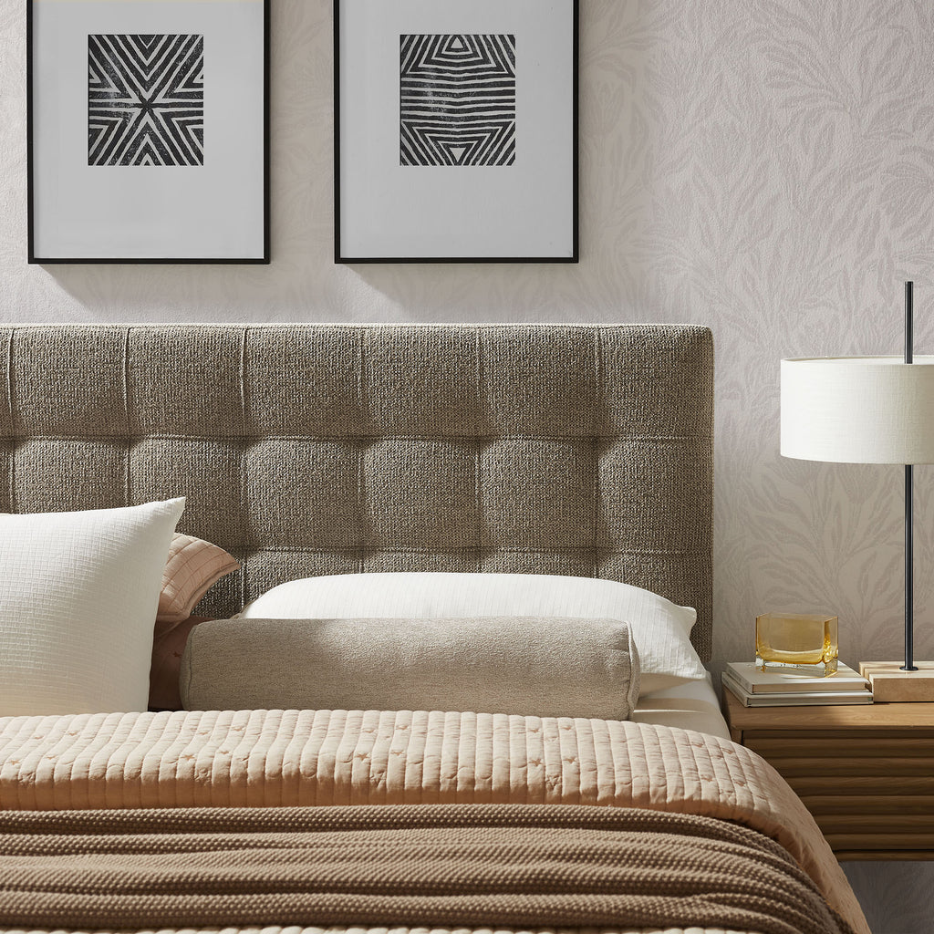 Lily Upholstered King Size Headboard - Taupe