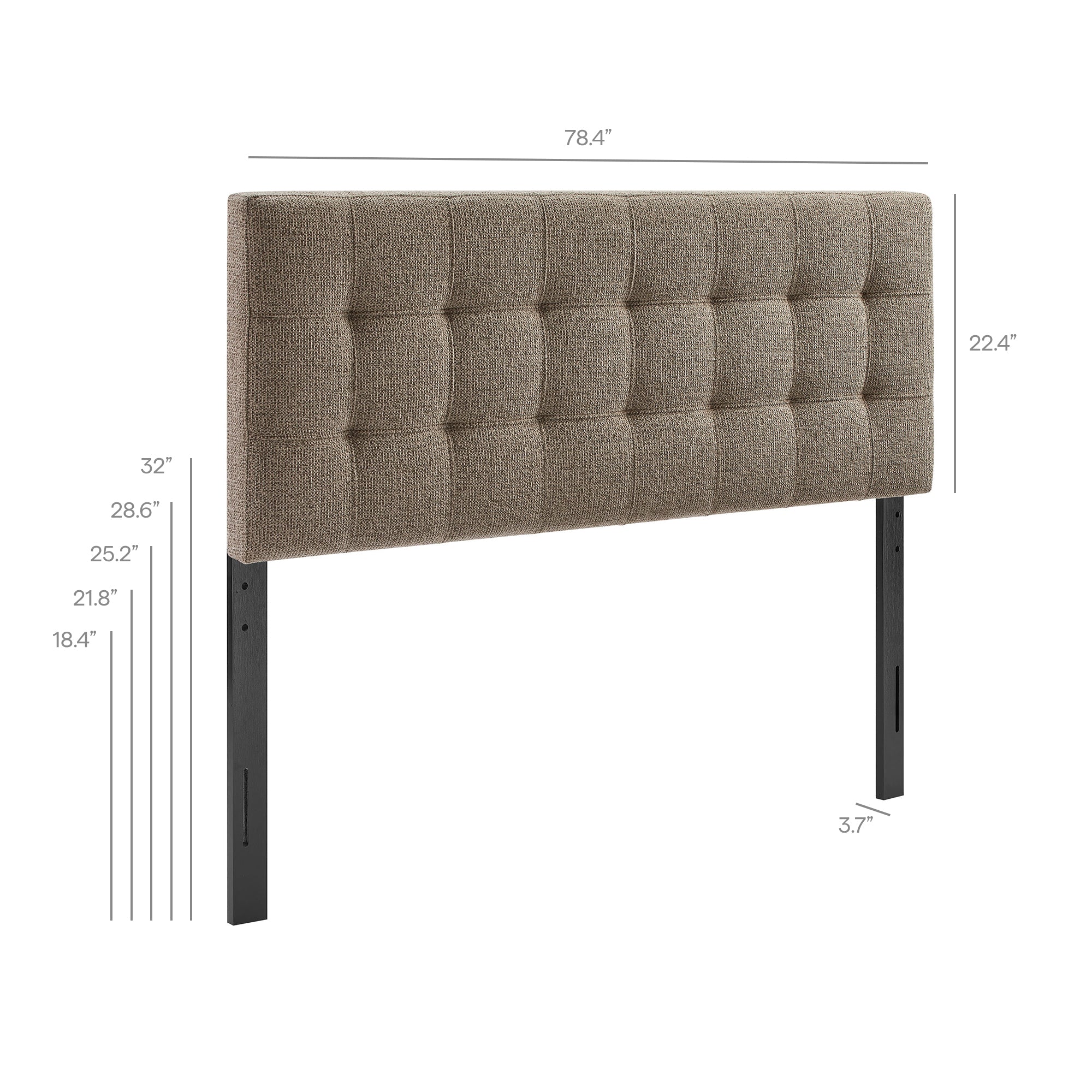 Lily Upholstered King Size Headboard - Taupe