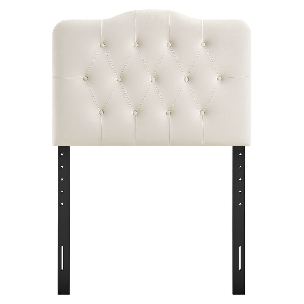 Annabel Stain-Resistant Performance Velvet Twin Headboard - Alabaster